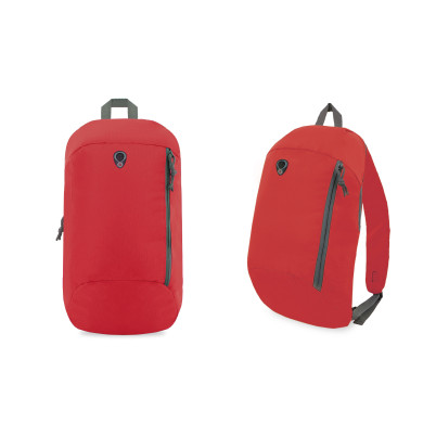 Zaino  in polyestere 600D colore blu tasca frontale e uscita per cuffie