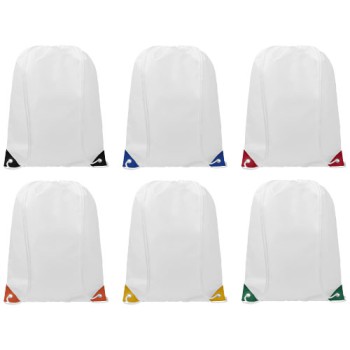 Zaini con lacci personalizzati con logo - Zaino Oriole con cordoncino e angoli colorati - 5L