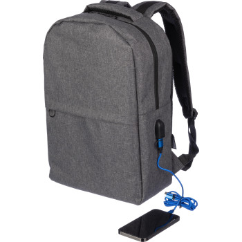 gadget ecologici con logo - Zaino per laptop Henrik | Riciclato | Porta USB