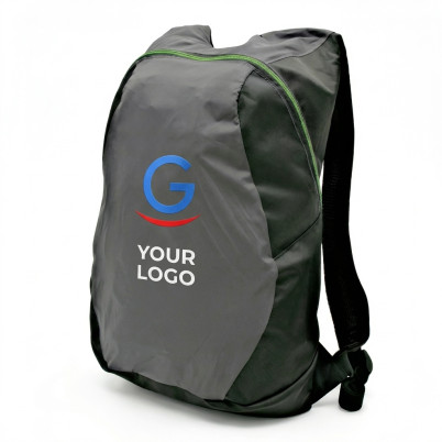 Zaino personalizzabile richiudibile in nylon 420D con schiena imbottita