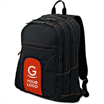 Zaino porta pc personalizzato con logo - Zaino porta computer personalizzabile con cuciture colorate e spalline imbottite