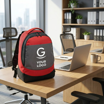 Zaino porta pc personalizzato con logo - Zaino porta computer personalizzabile finiture nere con scomparto imbottito