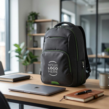 Zaino porta pc personalizzato con logo - Zaino porta pc personalizzabile con spallacci regolabili in nylon resistente
