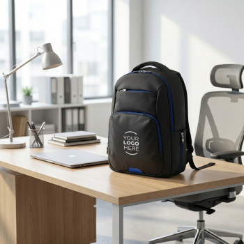 Zaino porta pc personalizzato con logo - Zaino porta pc personalizzabile con spallacci regolabili in nylon resistente