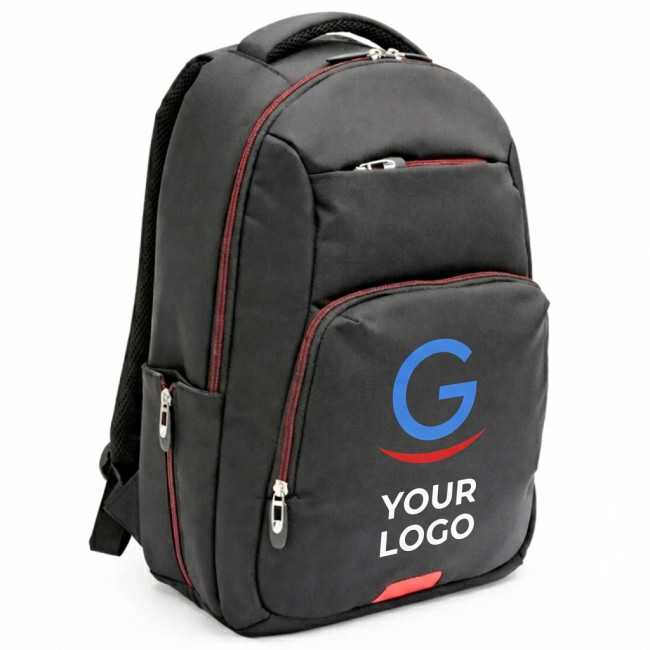 Zaino porta pc personalizzato con logo - Zaino porta pc personalizzabile con spallacci regolabili in nylon resistente