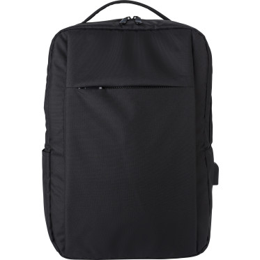 Zaino portacomputer personalizzabile Impression in rPET con porta USB e tasche multiple