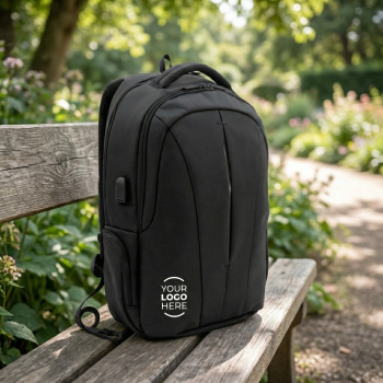 Zaino porta pc personalizzato con logo - Zaino portacomputer personalizzabile fino a 15 pollici con uscita USB e antifulmine