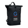 Zaino rolltop personalizzabile in cotone riciclato con tasca frontale zip