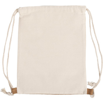 Zaini con lacci personalizzati con logo - Zaino Tianna | Cotone 250 g/m² | Sughero | 1,2 l