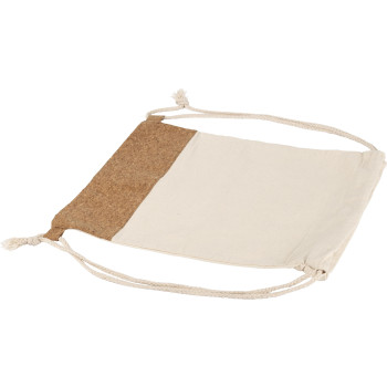 Zaini con lacci personalizzati con logo - Zaino Tianna | Cotone 250 g/m² | Sughero | 1,2 l