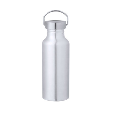 Borraccia personalizzabile 650 ml in alluminio riciclato con tappo argento