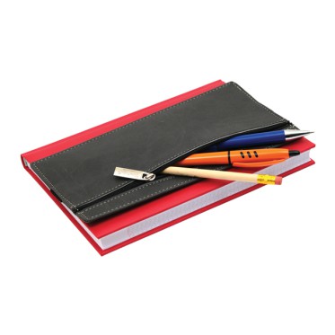 Borsello portapenne personalizzabile Reflexa in vivella bicolore con zip