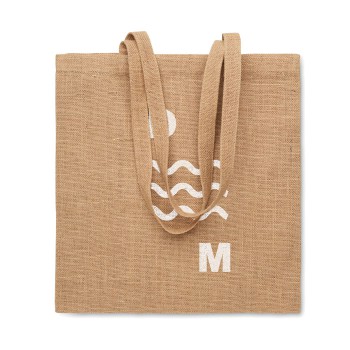 Borse shopper juta personalizzate con logo - ZOLANG - Shopper con manico lungo in iut