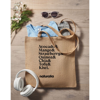 Borse shopper juta personalizzate con logo - ZOLANG - Shopper con manico lungo in iut