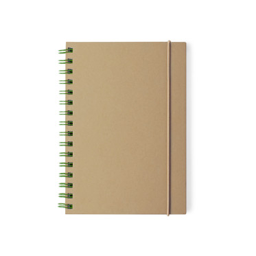 Notebook ad anelli personalizzabile copertine rigide cartone riciclato elastico naturale