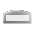 on metal badge