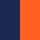 french navy / neon orange